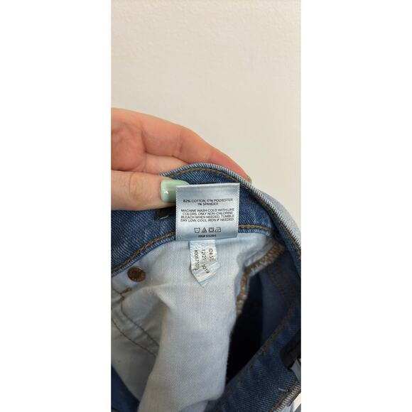 Express Jeans Womens 6 Regular Blue Light Wash High Waisted Straight Ankle - Picture 6 of 7